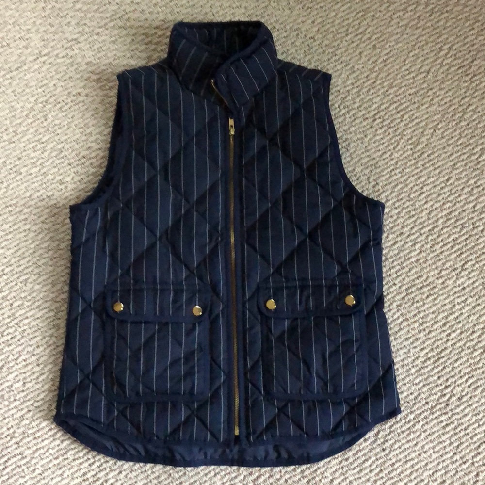 J Crew size small vest Navy/white stripe NWOT